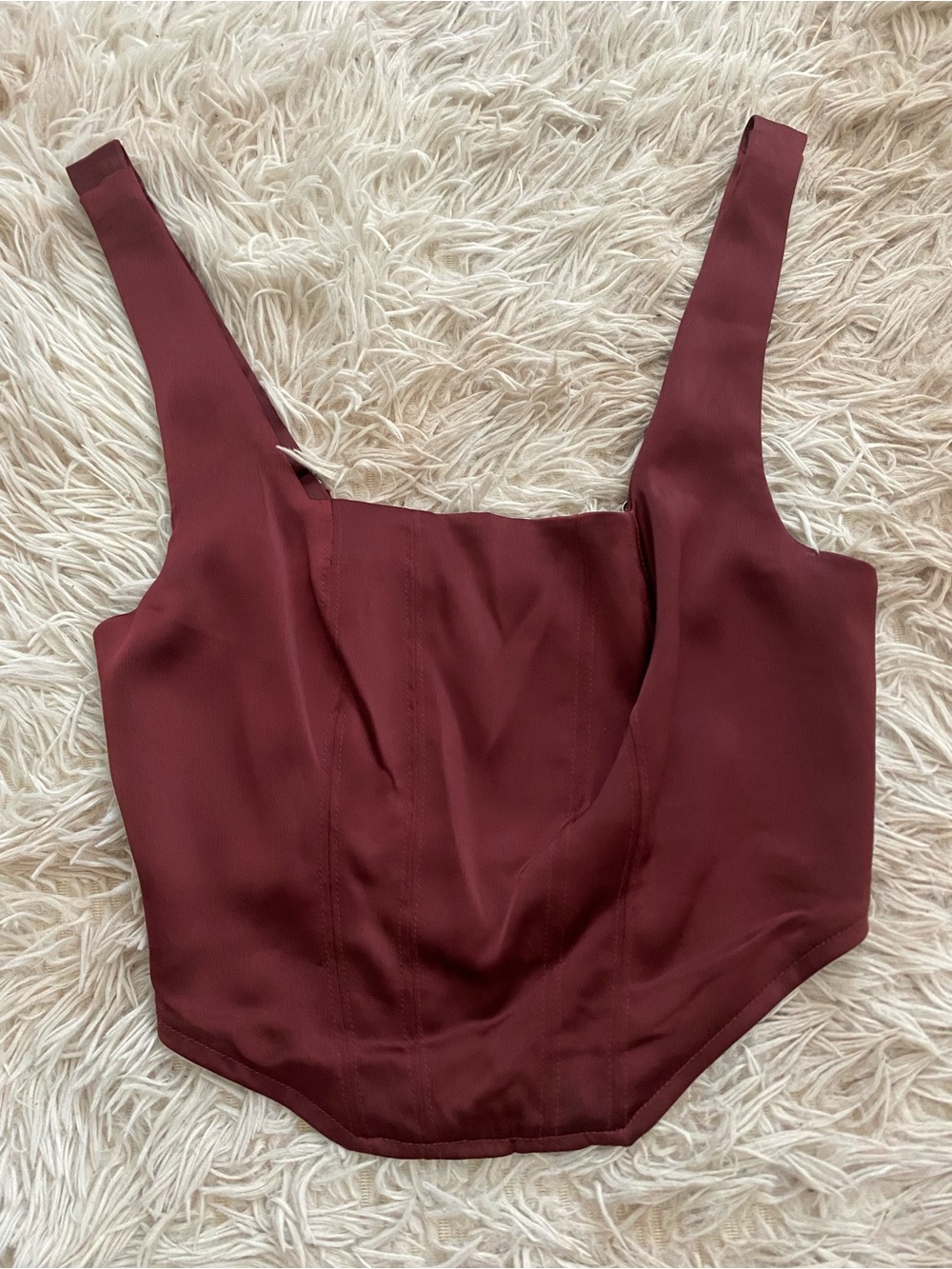 Wild Fable Burgundy Corset Style Crop Top